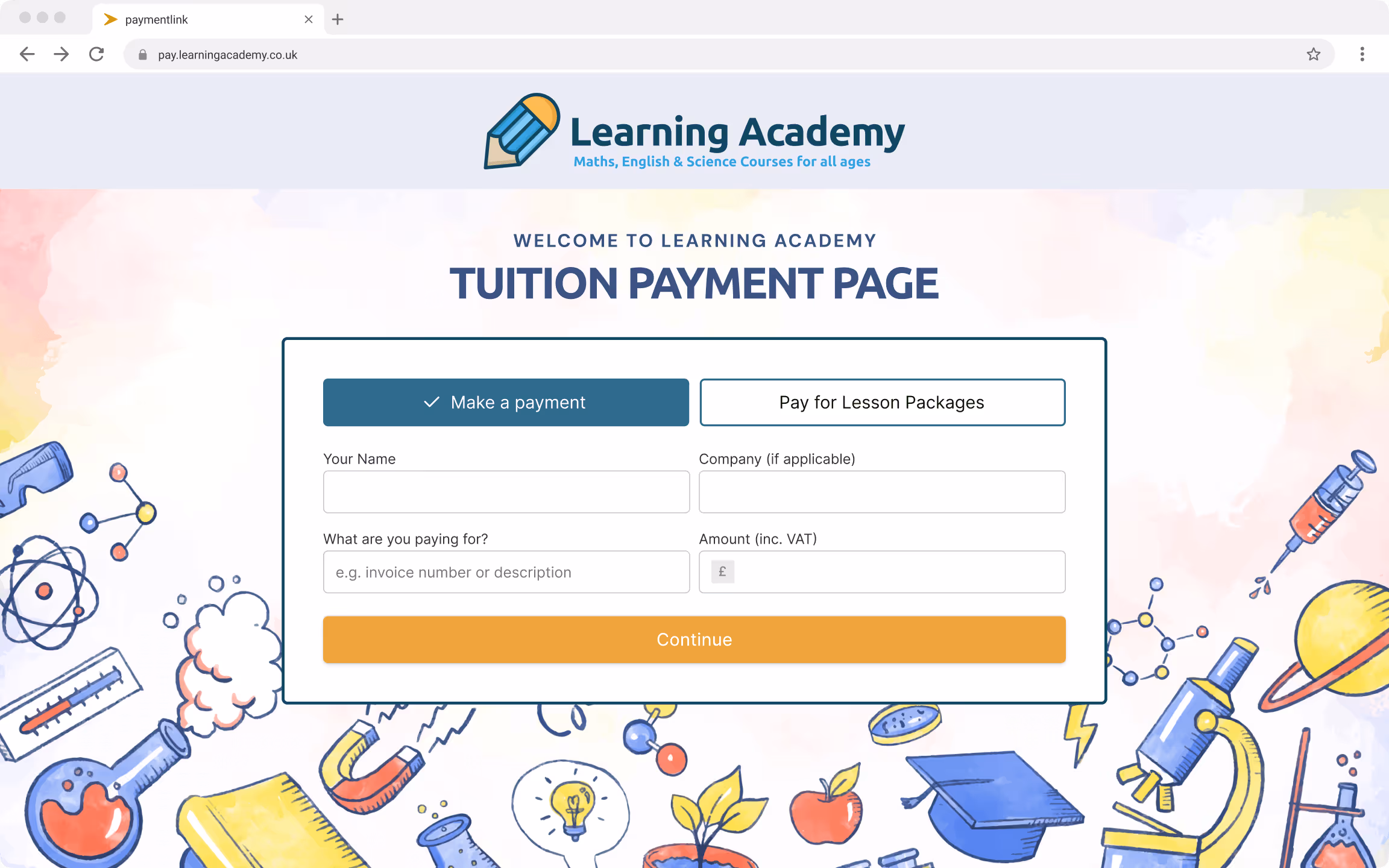 payment-page-learning-academy